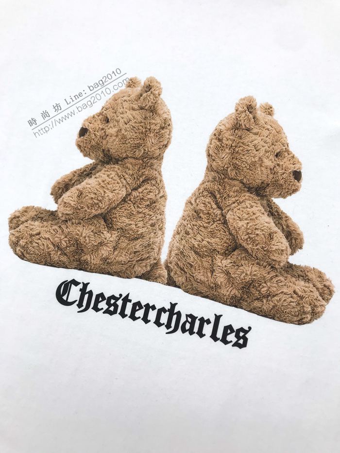 palmangels男裝 棕櫚天使2020秋冬新款背靠小熊字母印花圓領短袖T恤  ydi3011
